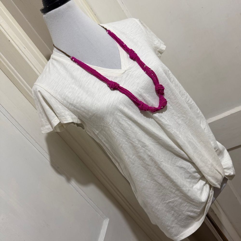 Matilda Jane White V-Neck Flutter Sleeve Top Womens Medium